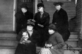 1918年大流行期间的蒙面妇女
